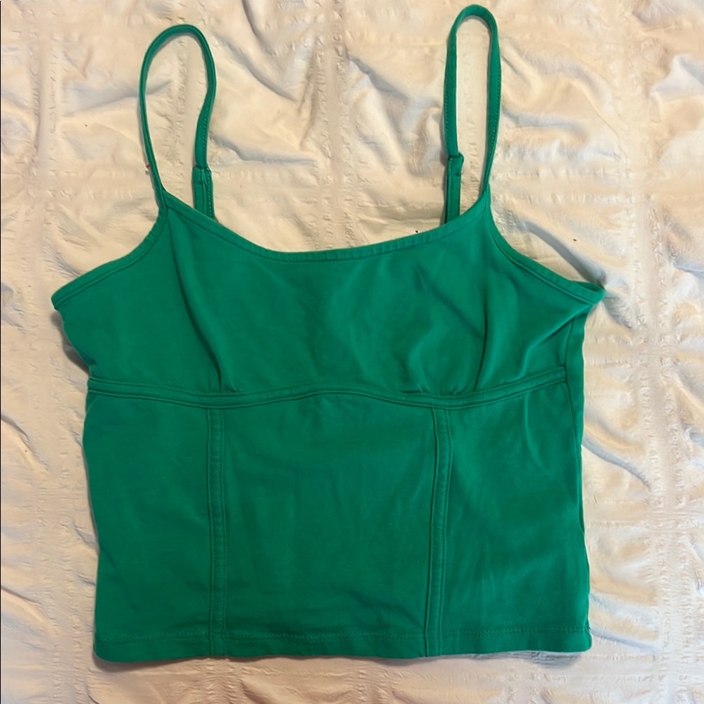 Ambiance Green Sleeveless Crop Camisole